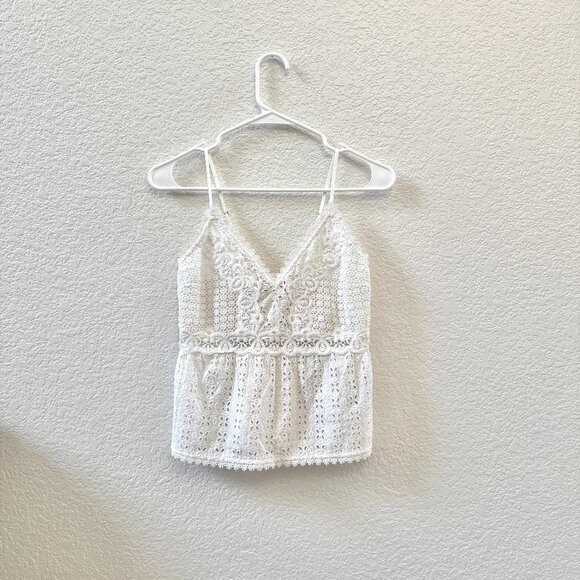 Abercrombie & Fitch Tops - Abercrombie & Fitch White Eyelet Lace Tank Top Cami